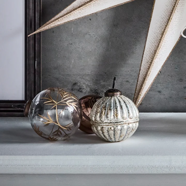 House Doctor - Rhomb Ornamenten, Ø 7,5 cm, antiek zilver