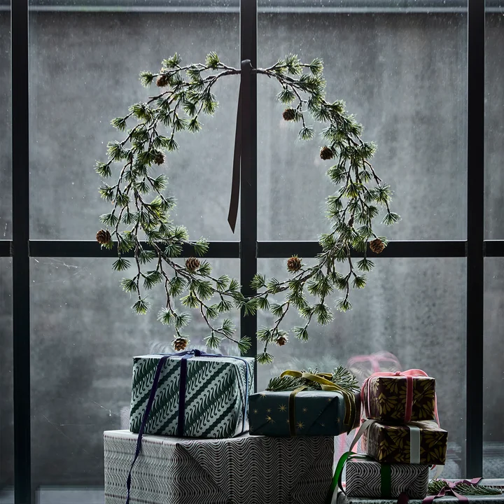 House Doctor - Torch Krans, Ø 50 cm, groen