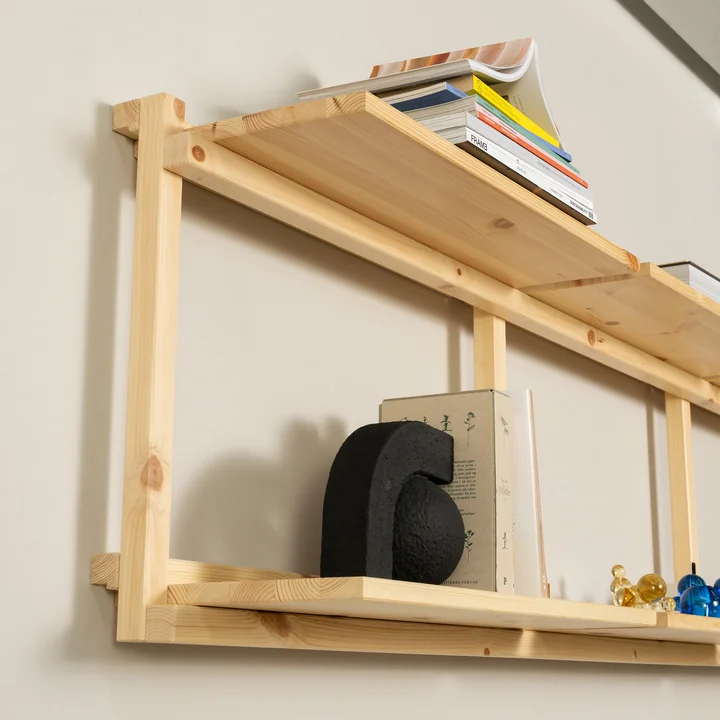 Karup Design - Groove Wandplank, breed, H 47,5 x 192 cm, natuurlijk grenen