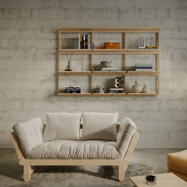 Karup Design - Groove Wandplank, groot, H 127 x 192 cm, natuurlijk grenen