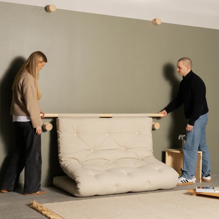 Karup Design - Hooked 135 Slaapbank incl. Bravo matras 135 x 200 cm, linnen