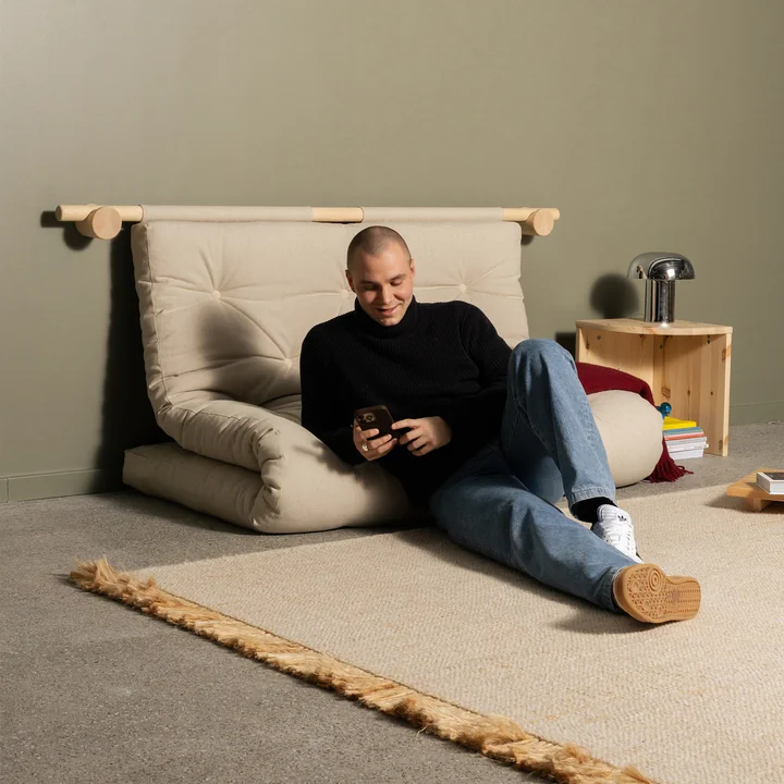 Karup Design - Hooked 135 Slaapbank incl. Bravo matras 135 x 200 cm, linnen