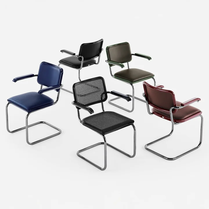 Thonet - S 64 P Serious Fauteuil, titanium, groep (JS. by Jil Sander)