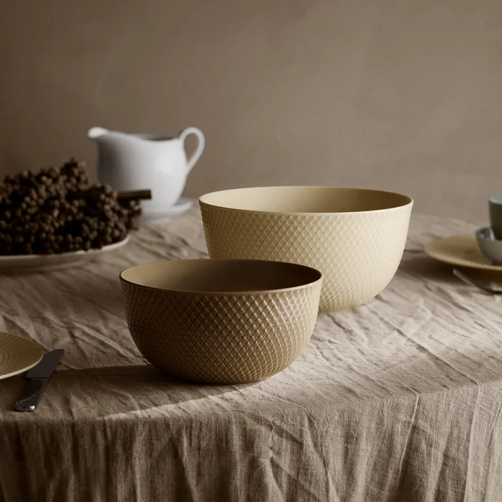 Lyngby Porcelæn - Rhombe Schaal, marmer en klei