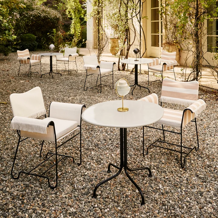 Gubi - Carmel bistrotafel, 75 x 75 cm, zwart / mosselwit