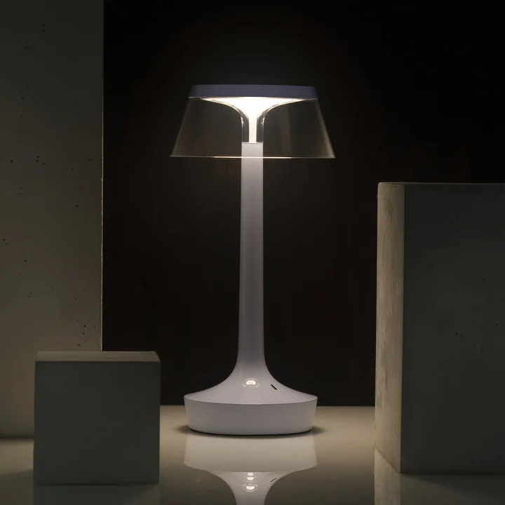 Flos - Bon jour Unplugged Oplaadbare tafellamp, kleur Tune, vervaagd blauw