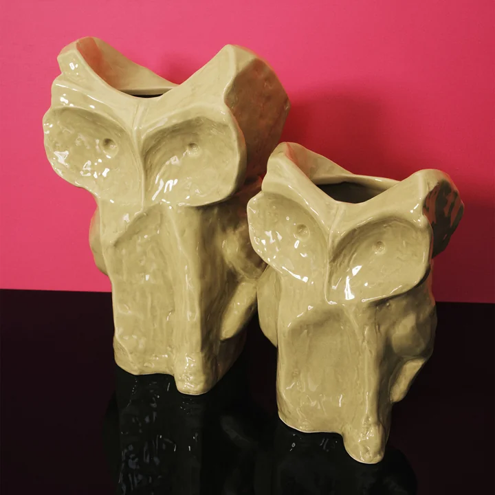 Serax - After Midnight Vaas Uil S en L, geel