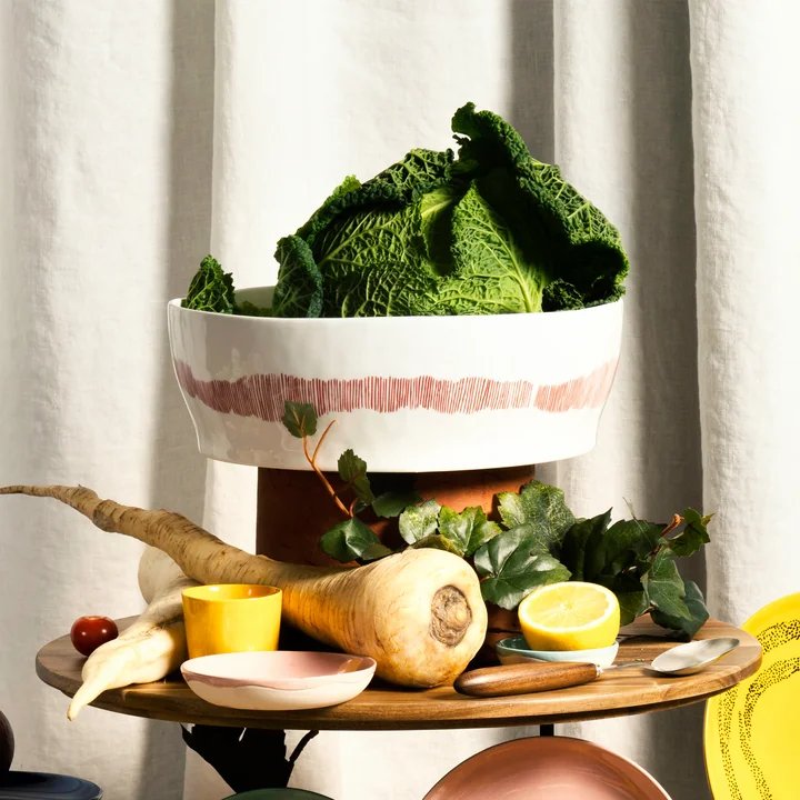 Serax - Feast slakom, wit/rood gestreept