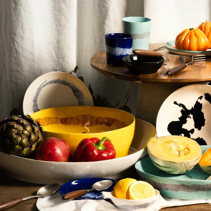 Serax - Feast slakom, geel/rood gestreept