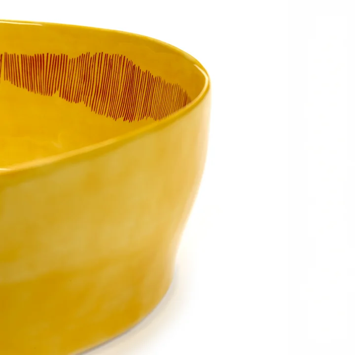 Serax - Feast slakom, geel/rood gestreept