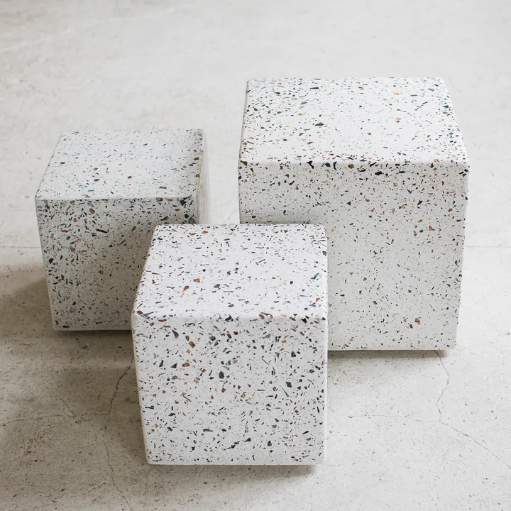 Serax - Pawn Terrazzo bijzettafels, wit