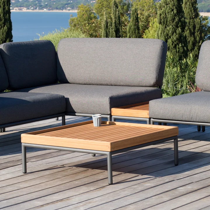 HOUE - LEVEL - LEVEL 2 Salontafel, 81 x 81 cm, bamboe / donkergrijs