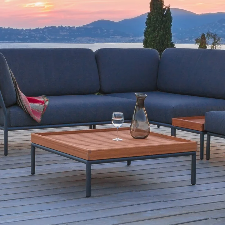 HOUE - LEVEL - LEVEL 2 Salontafel, 81 x 81 cm, bamboe / donkergrijs