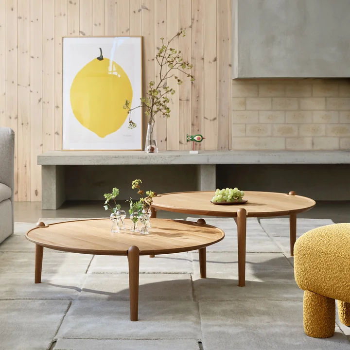 Design House Stockholm - Aria Bijzettafels hoog en laag, eiken