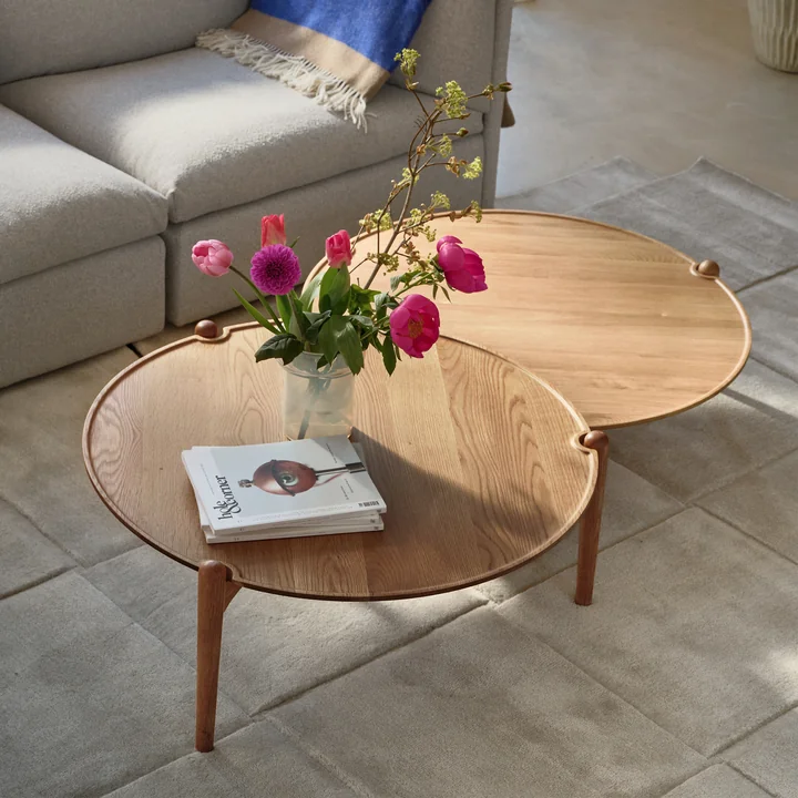 Design House Stockholm - Aria Bijzettafels hoog en laag, eiken