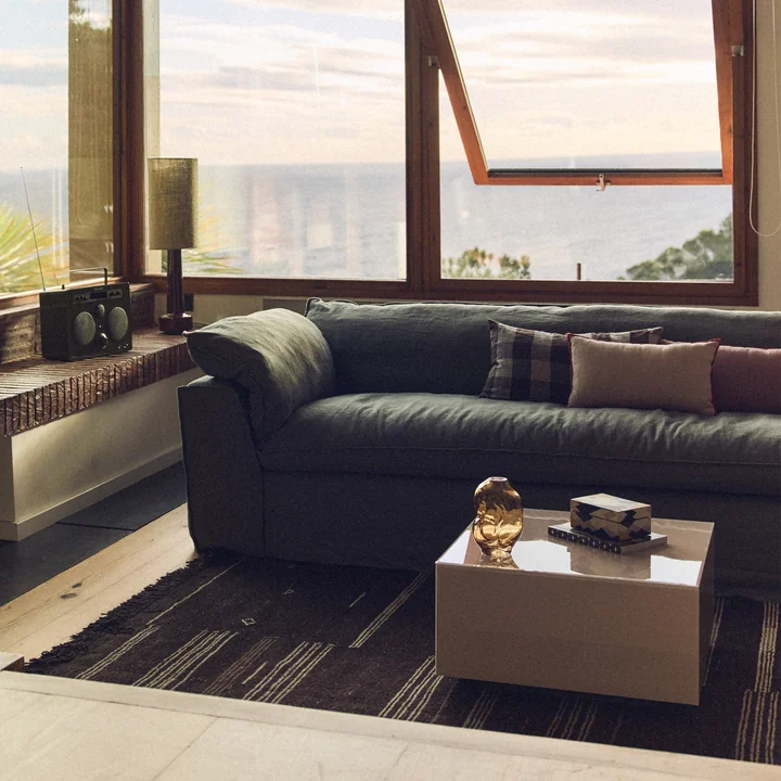 HKliving - Nomad bank, linnen / legergroen