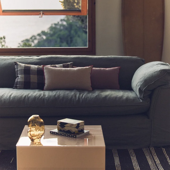 HKliving - Nomad bank, linnen / legergroen