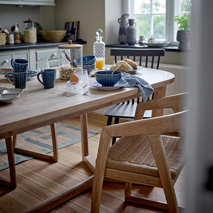 Bloomingville - Serrone stoel en eettafel, naturel