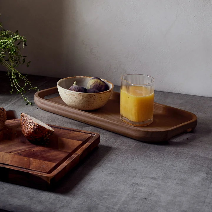 Andersen Furniture - Flection dienblad, groot, 40 x 20 cm, donker gebeitst essenhout