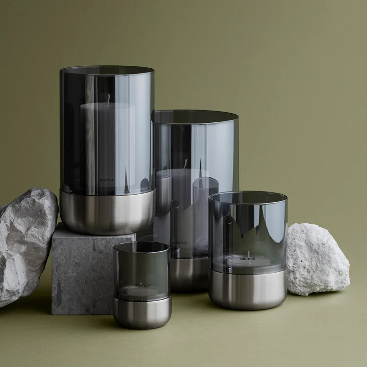 Blomus - Calma Lantaarns, rook / roestvrij staal mat