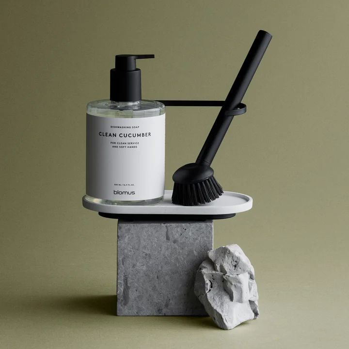 Blomus - Dhuva Vaatwasser-organizer met afwasborstel, lelieblank