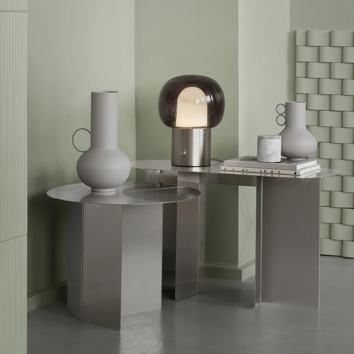 Blomus - Oru Bijzettafel en bank, roestvrij staal mat