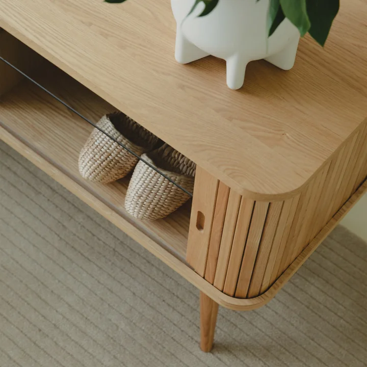 Zuiver - Barbier Dressoir met schuifdeuren, essen