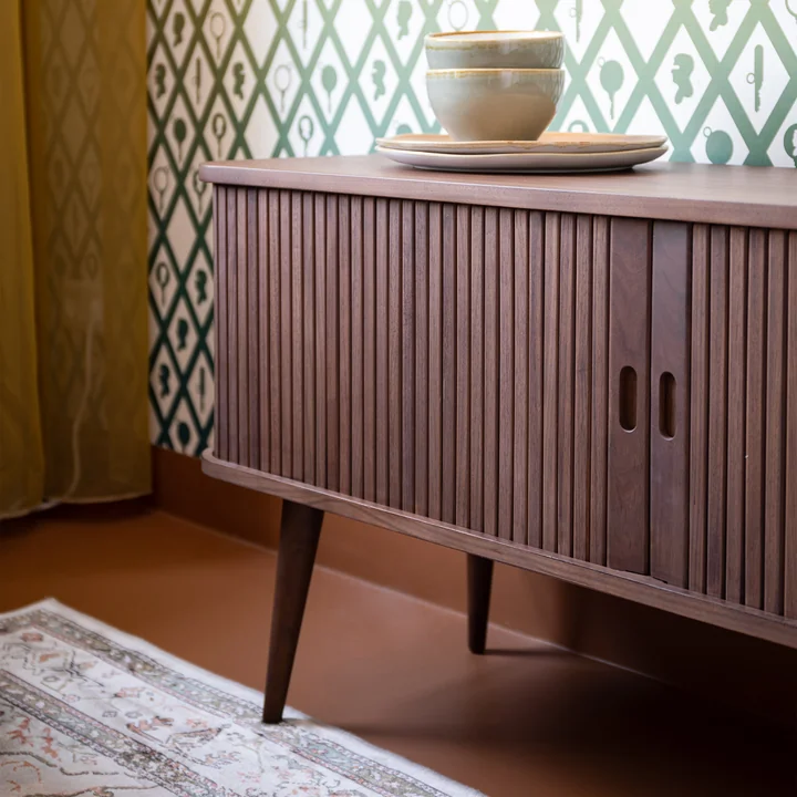 Zuiver - Barbier Dressoir met schuifdeuren, walnoot