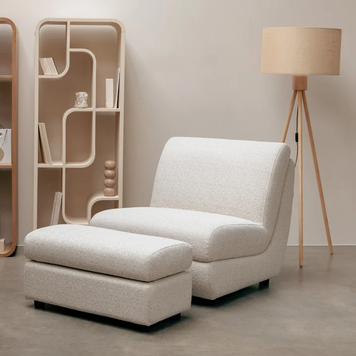 Zuiver - Mississippi Outdoor kruk en lounge stoel, beige