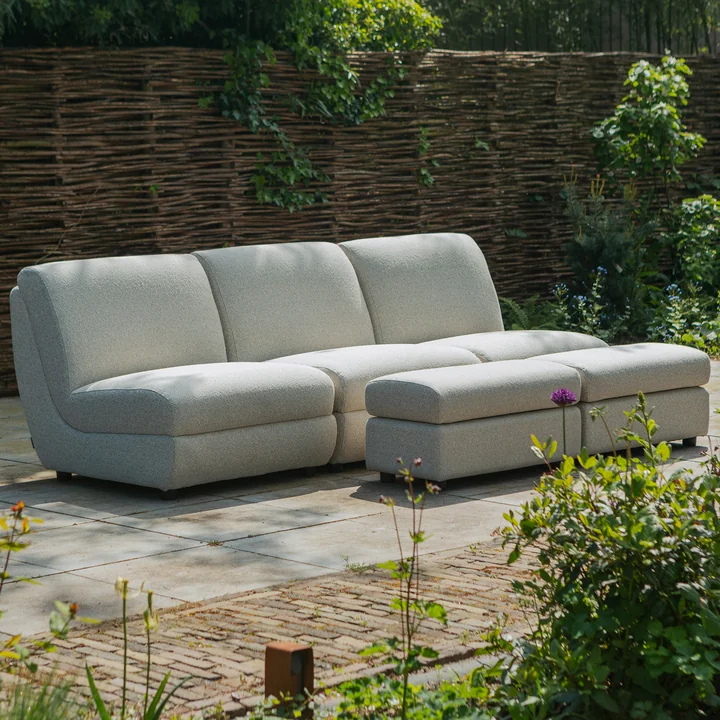Zuiver - Mississippi Outdoor kruk en lounge stoel, beige