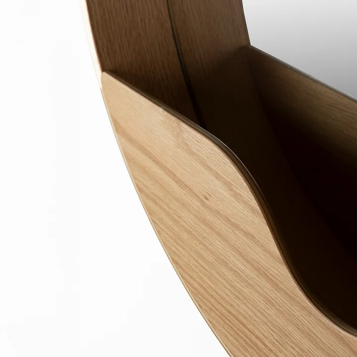 Zuiver - Round Wall Wandspiegel, eiken fineer