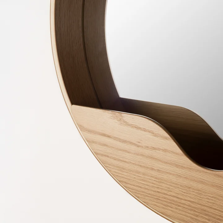 Zuiver - Round Wall Wandspiegel, eiken fineer