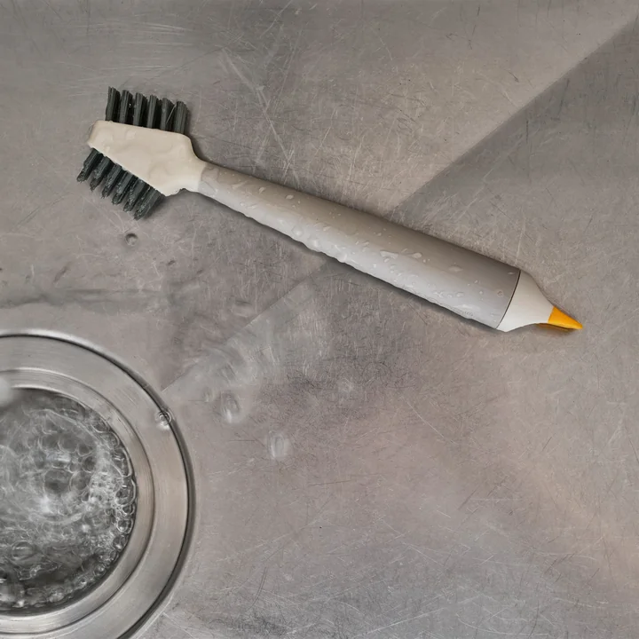 Joseph Joseph - CleanTech 3-in-1 kleine schoonmaakborstel met handvat, lichte steen