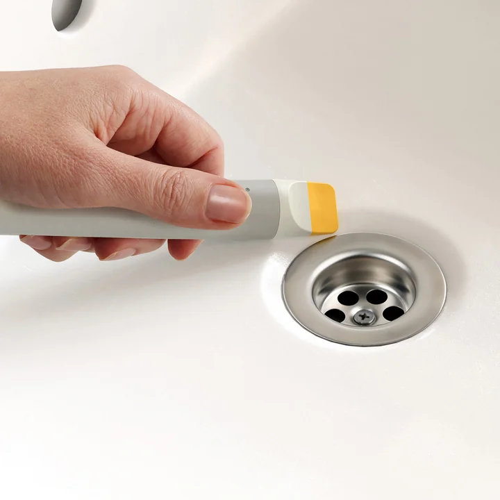 Joseph Joseph - CleanTech 3-in-1 kleine schoonmaakborstel met handvat, lichte steen