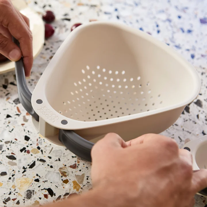 Joseph Joseph - Droplet Keuken vergiet met inklapbare handgrepen, groot, steen