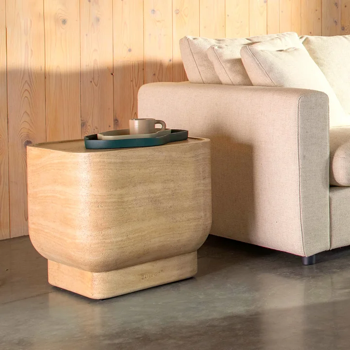 Zuiver - Noble Vierkante bijzettafel, beige