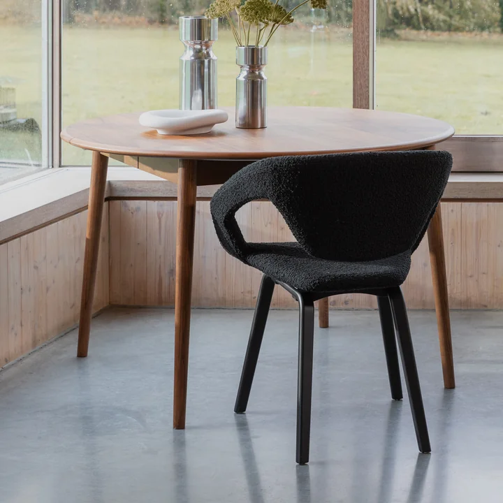 Zuiver - Flexback Stoel, Boucle zwart