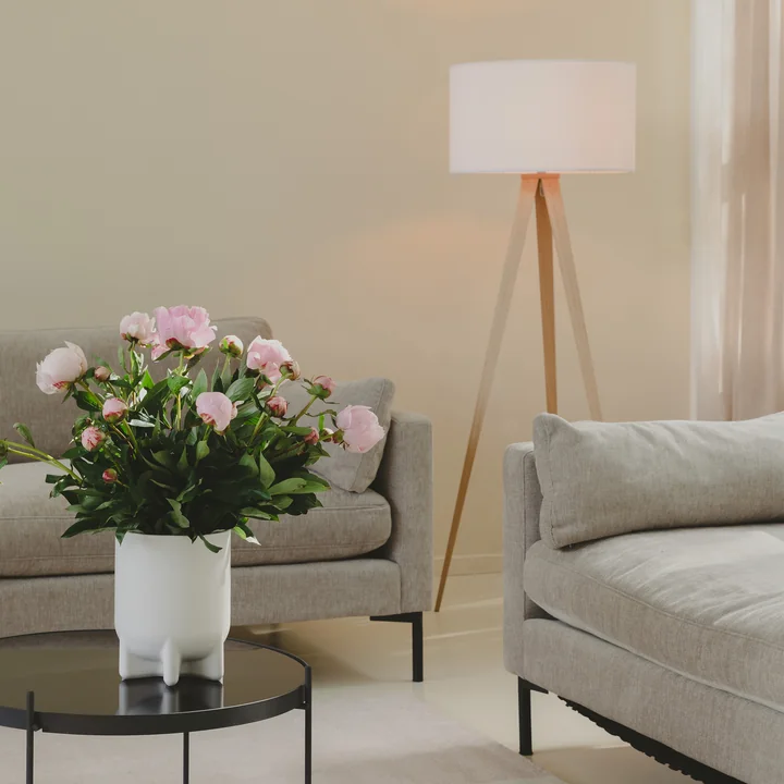 Zuiver - Tripod Houten vloerlamp, eiken / wit