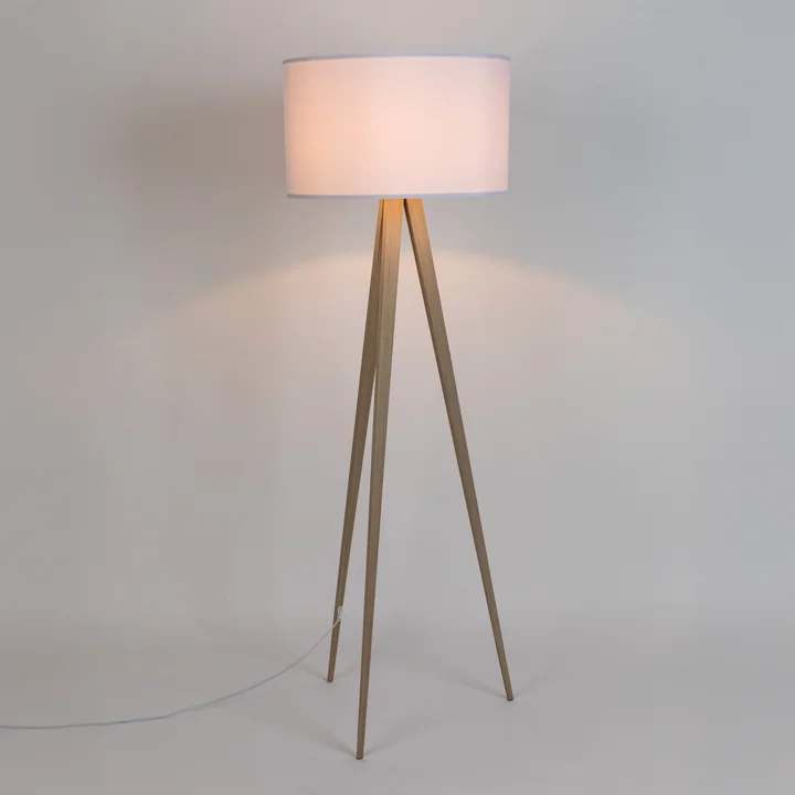 Zuiver - Tripod Houten vloerlamp, eiken / wit