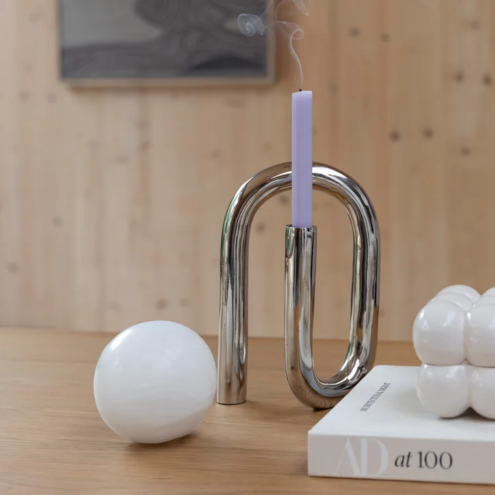 Zuiver - Tubo Kandelaar, groot / zilver