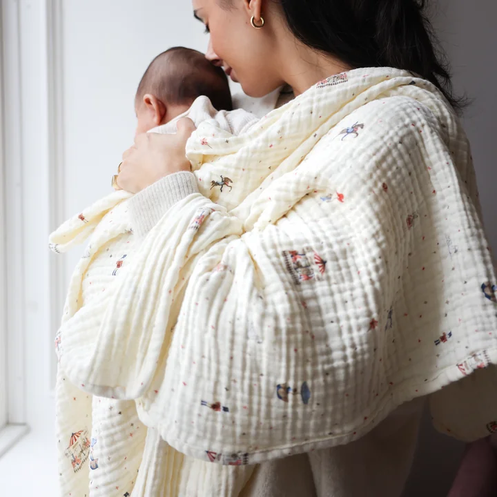 Cam Cam Copenhagen - Mousseline deken, 100 x 100 cm, carousel