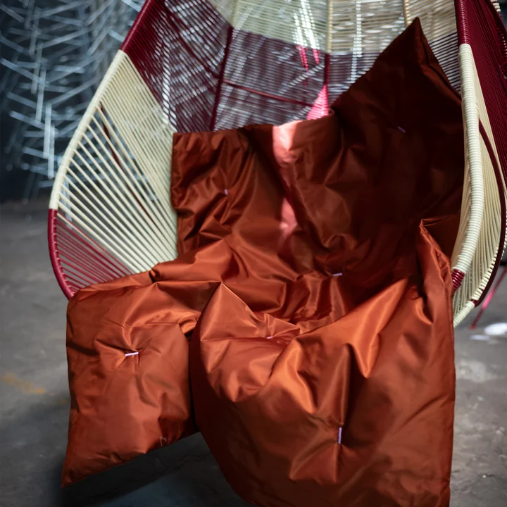 Acapulco Design - Acapulco hangstoel, CDMX_2, wit / bordeaux rood