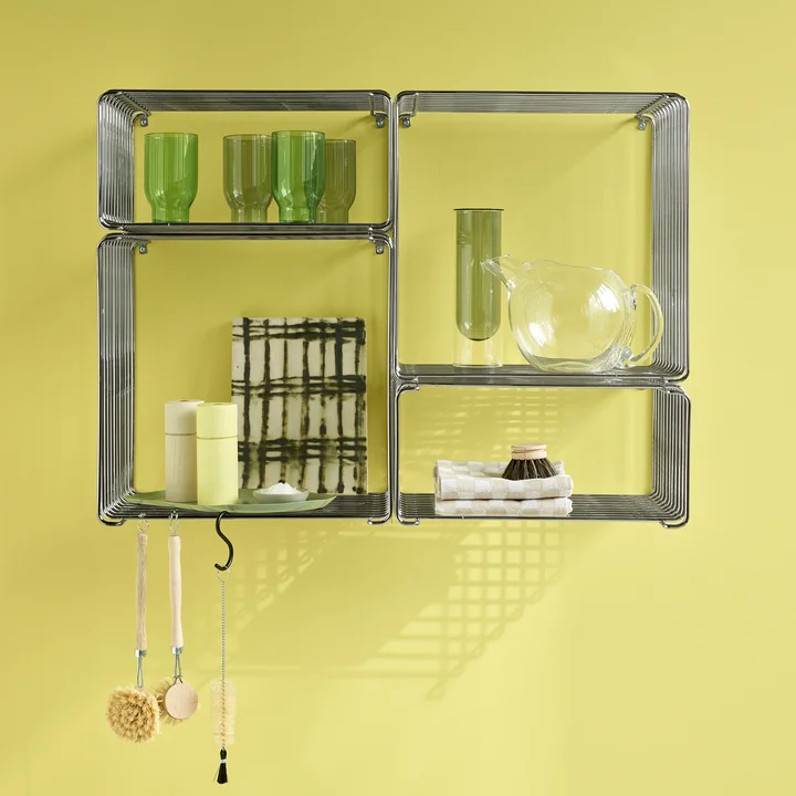 Montana - Panton Wire Halfhoge plank en plank bijzettafel, chroom