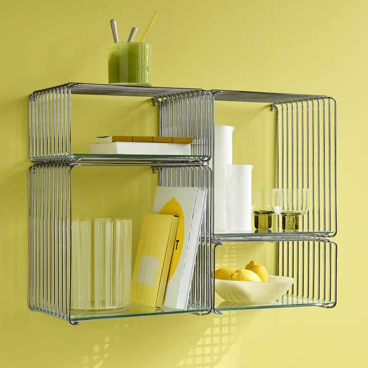 Montana - Panton Wire Halfhoge plank en plank bijzettafel, chroom