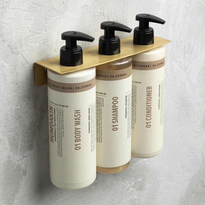 Humdakin - Triple Muurbeugel, messing