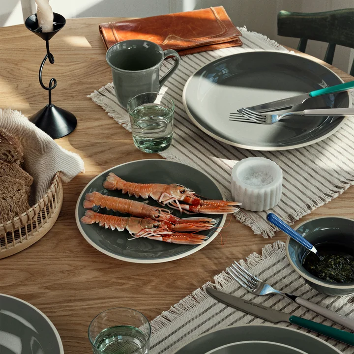 Broste Copenhagen - Elouise Tafelloper, 41,5 x 32 cm, gebroken wit/schimmelgrijs