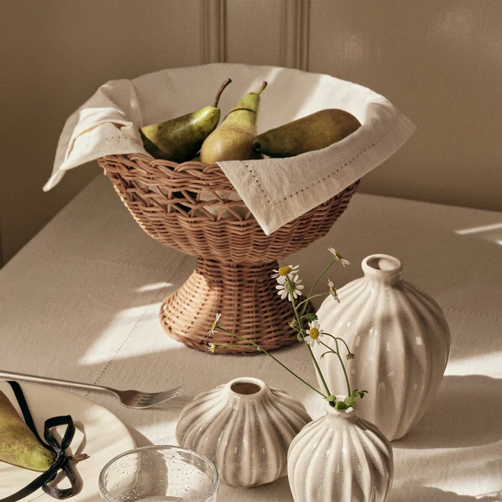 Broste Copenhagen - Emmy rotan mand, Ø 26 x H 21 cm, naturel bruin