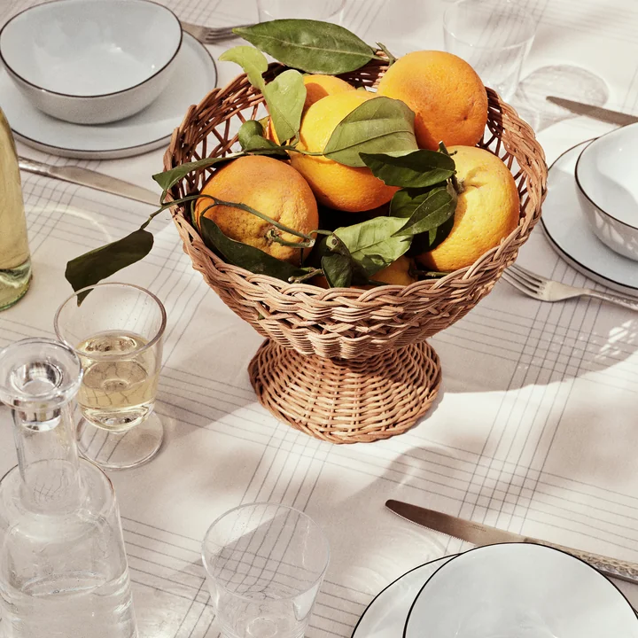 Broste Copenhagen - Emmy rotan mand, Ø 26 x H 21 cm, naturel bruin