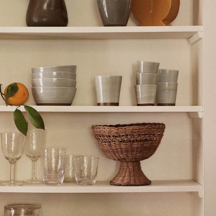 Broste Copenhagen - Emmy rotan mand, Ø 26 x H 21 cm, naturel bruin