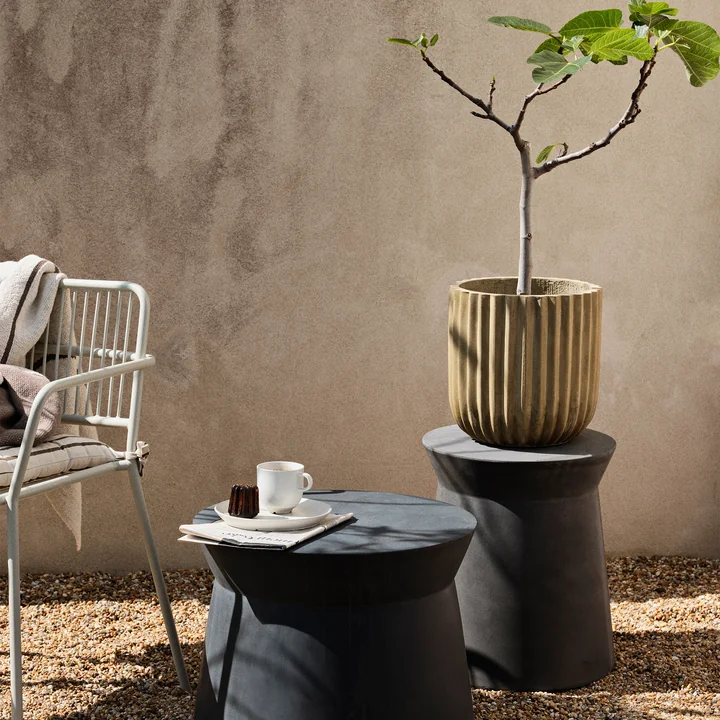 Broste Copenhagen - Fiber Bloempot, Ø 37 x 37 cm, antiek beige